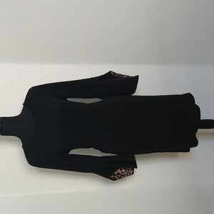 Black Dress with Animal Print details